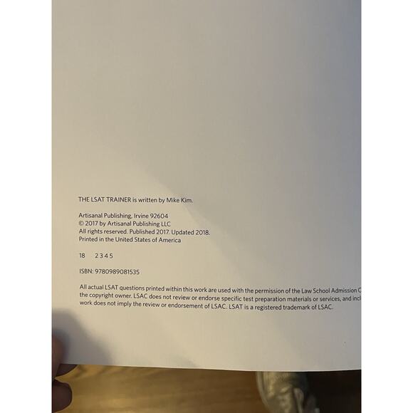The LSAT Trainer: A Remarkable Self-Study Paperback, by Kim Mike 2nd EDITION - Picture 4 of 8